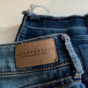 Aeropostale 0 blue jeans tore at bottom style